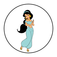 30 JASMINE STICKERS ENVELOPE SEALS LABELS 1.5″ ROUND ALADDIN CUSTOM MADE