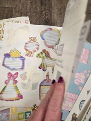 Huge Mixed Lot Baby Pastel Girl Boy Sticker Trim Scrapbook Crafting Kit Set
