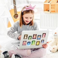 Glow in The Dark Iridescent Princess Water Bottle Stickers for Kids, 55 Pcs C…