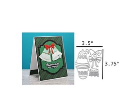Christmas Double Bells With Bow Metal Cutting die cut