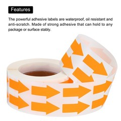 Sticker Labels 1000 Count/Roll 0.6×1.2 Inch Fluorescent Orange Arrow Shape Signs