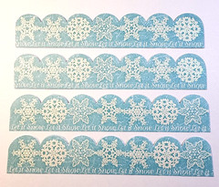 Let It Snow Snowflakes Assorted Glitter Accents 6 pc 6″ x 1″ K&Company Cardstock