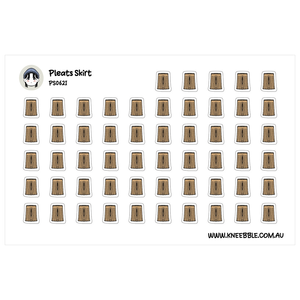 Pleated Skirt Stickers – Cute Fashion Planner Decals for Stylish Organization