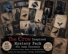 The Crow Inspired Mystery Ephemera Pack – 40 Pieces Gothic Junk Journal Supplies