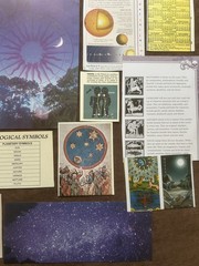 CELESTIAL Astrology Kit Book pages & cutouts cards 70+ Lot Unique Junk journal