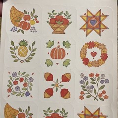 New Vintage Current, Inc Autumn Fall Asst Seals Stickers Acorn Wreath Pumpkin