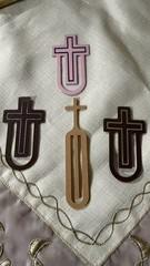 Religious Cross Bookmark Die Cuts Assorted Colors Purple Brown Tan