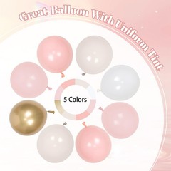 Flower Pink Birthday Decorations with Dusty Light Pink Sand White Metallic Go…
