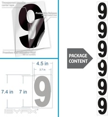 Black Self-Adhesive Vinyl 9 Decals 6-Pack for House Mailbox Door Window Sign