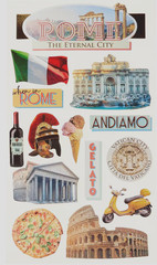 Rome Italy Eternal City Colosseum Vatican Scooter Gelato Recollections Stickers