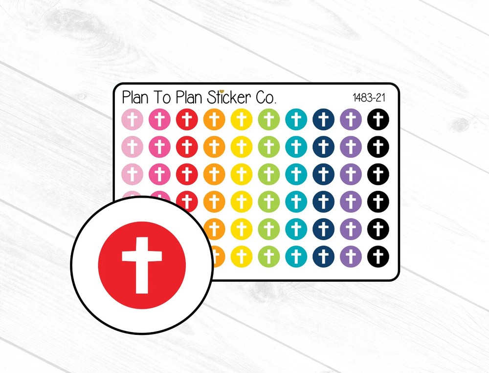 1483-21 Cross Icon Planner Stickers.