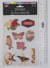 Flowers Birds & Butterflies Scrapbooking Stickers By Jot