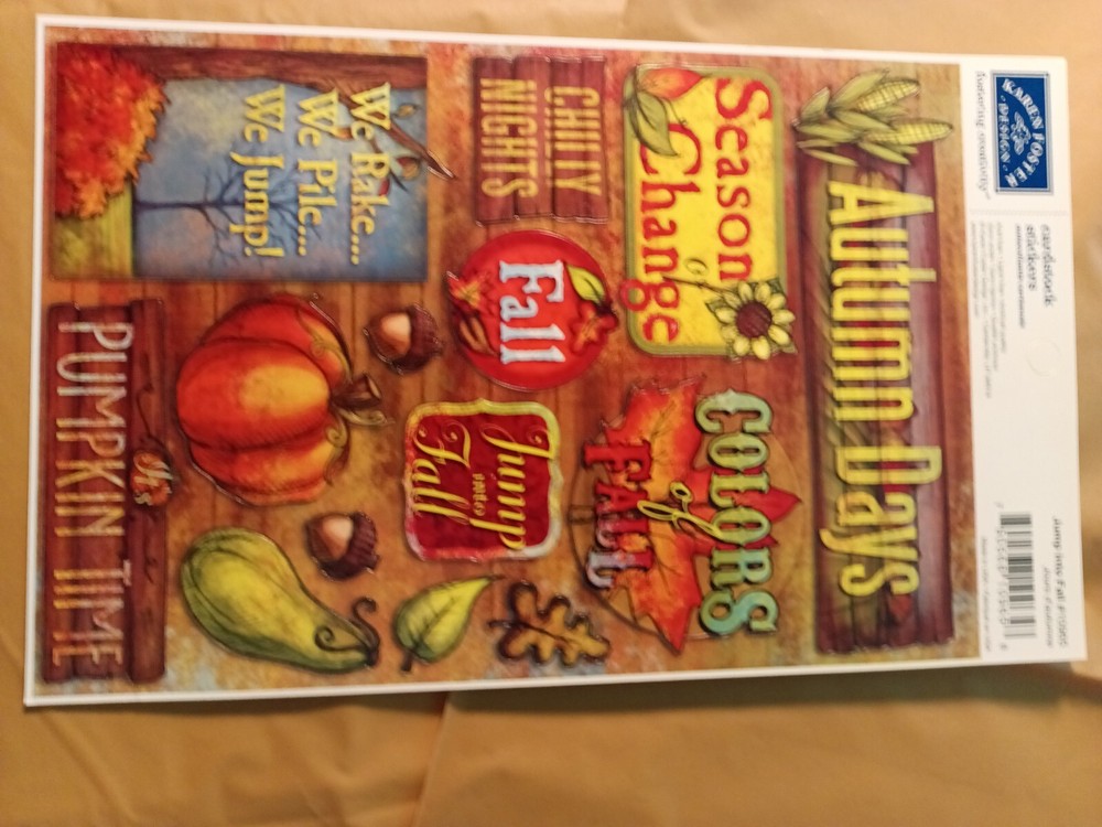 Crafts KF Stickers Colors Fall Harvest Memories Acorn Leaves Rake Autumn Days
