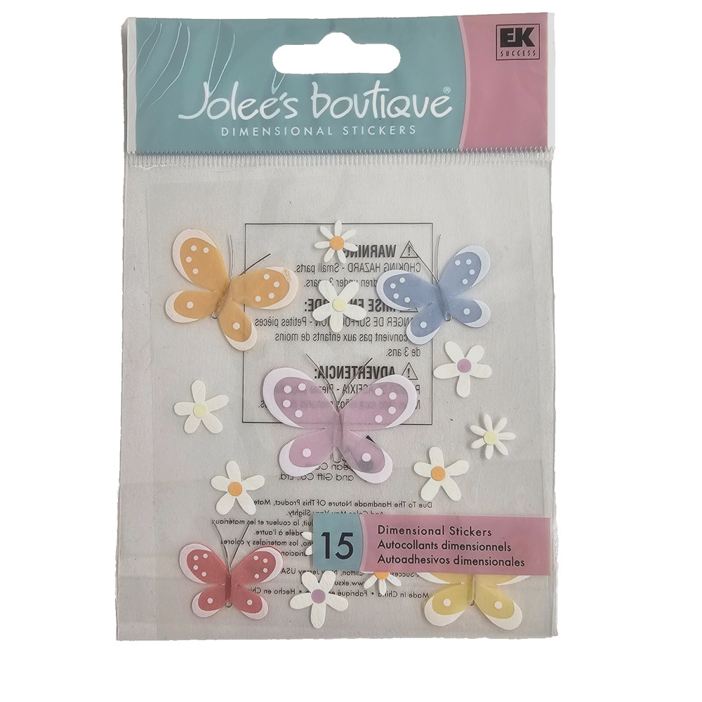 Jolees Boutique Dimensional Stickers Fluttering Friends Butterflies EK Success