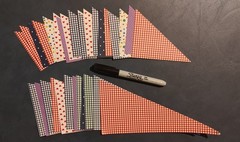 Huge Lot of Scrapbooking Pre-Cut Triangles – solids and patterns – 2 sizes