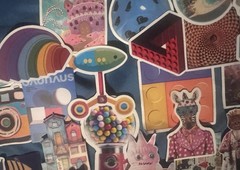 Colorful Aesthetic Sticker Lot Surreal Kawaii Pop Art Collage Scrapbook 50 Pcs