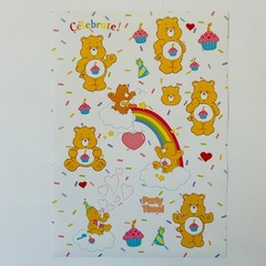 CARE BEARS sticker sheets Believe in U | Share your Heart 6″ x 8″ sheets 4pk