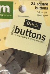 BROWN SQUARES ULTRA-THIN BUTTONS(24pc)Making Memories•Asst. Sizes 3/8″-7/8″