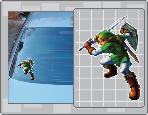 LINK from OCARINA OF TIME Vinyl Decal Sticker CUSTOM SIZES Legend of Zelda