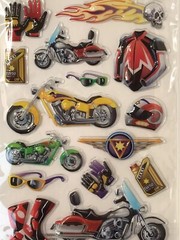 New Puff 3D Motorcycle & Accessories Pop-up Stickers Scrapbooking Project Craft
