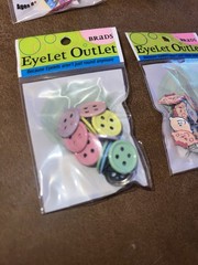 Eyelet Outlet Brads Lot of Girls Baby NEW 6 packs Card Making Scrapbooking