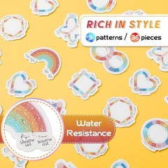 Anxiety Sensory Stickers 36 Pack Rainbow Textured Fidget Relief for Teens Adults