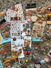 Lot of 30+ Fall Theme Embellishments – Paper Craft, Scrapbooking, Journaling
