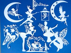 Fairies #2 Fairy Intricate Paper Die Cut Embellishments scrapbooking 9 pc White