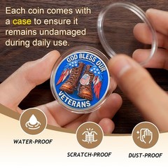 24 Pcs Guardian Cross Military Veteran Challenge Coins Bulk – God Bless Our V…