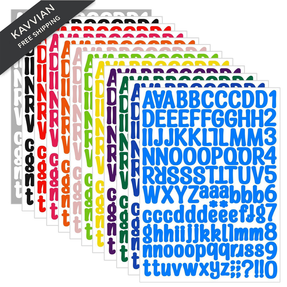 1512 Letter Stickers, 12 Sheets Alphabet 11.4 x 8.26 inches, Multi Color