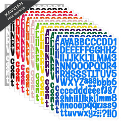 1512 Letter Stickers, 12 Sheets Alphabet 11.4 x 8.26 inches, Multi Color