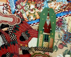 100 CHRISTMAS CRAFT LOT BUTTONS FIBERS PUNCHIES EPHEMERA GEMS FOILS 10 EA OF 10
