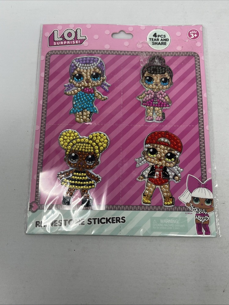 LOL Dolls Rhinestone Stickers Pack Of 4 New Sealed