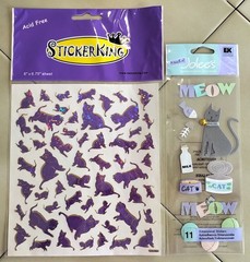 Large Mixed Lot Hallmark / Jolee’s / StickyPix CATS & KITTENS Stickers, some 3D