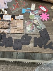 Lot of Scrapbooking Supplies. Burlap, Letters, Stencils, Paper, Hot Glue Guns,++
