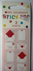 Vintage Mrs. Grossman’s Stickers Love Letters Valentines 3 Sheets Sealed 90s