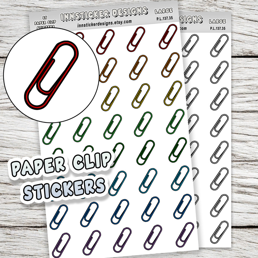 Paper Clip Stickers, Mini Icon Reminder Planner stickers, Journals, Scrapbooks