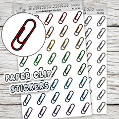 Paper Clip Stickers, Mini Icon Reminder Planner stickers, Journals, Scrapbooks