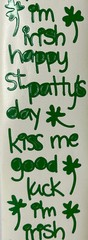 GREEN KISS ME GOOD LUCK Sticker(28pc)2”x9”Clover •St.Patrick’s Day•Irish•Holiday