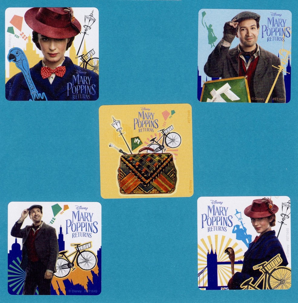 10 Mary Poppins Returns – Large Stickers – Party Favors – Emily Blunt