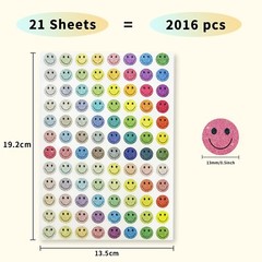 0.5 Inch Shiny Happy Face Stickers,Circle Dots Labels Reward Stickers Teacher…