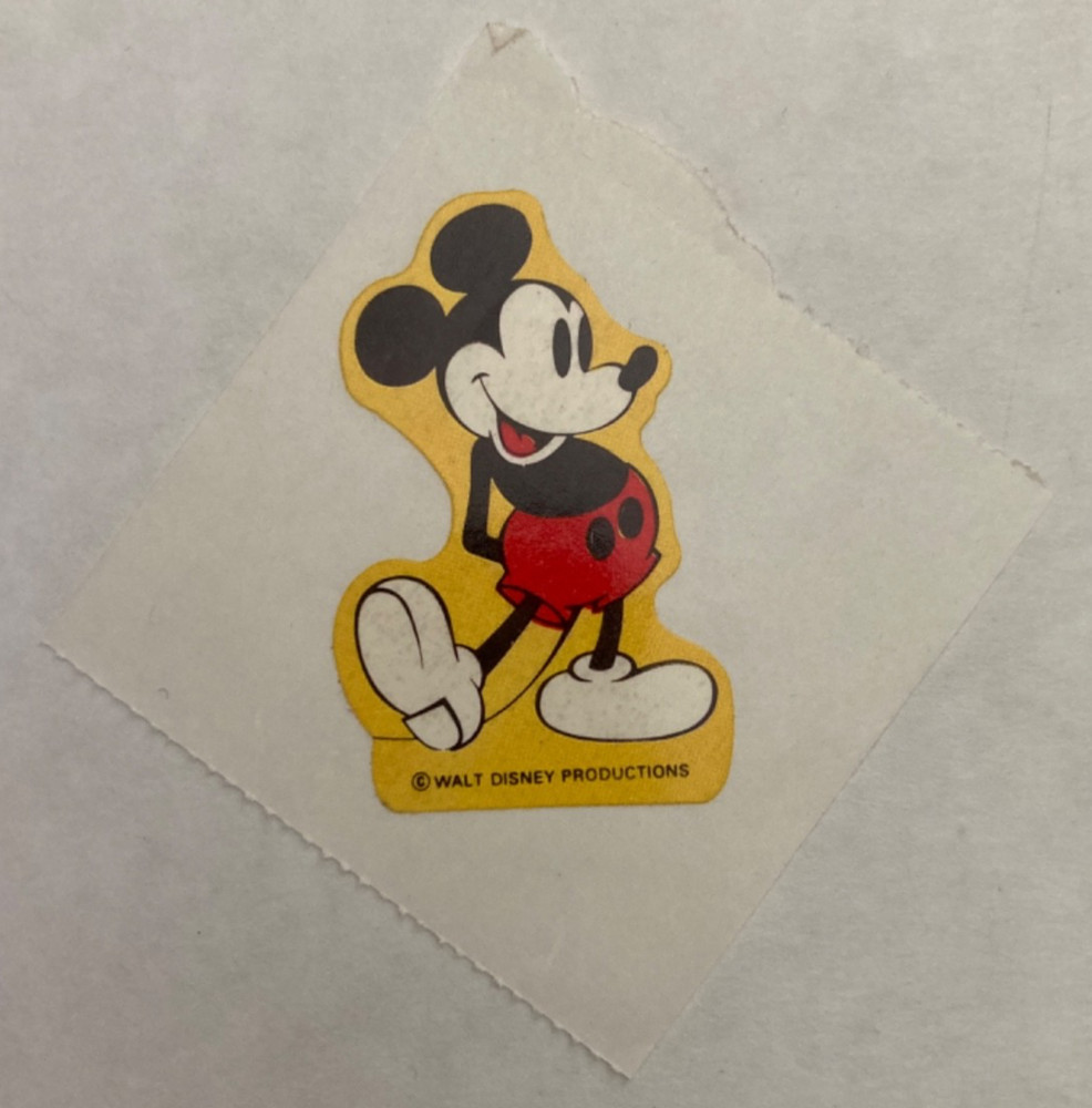 Vintage Disney Mickey Mouse Sticker 1 3/4” x 1”