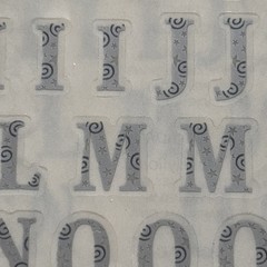 Vtg SandyLion StarTwist Alphabet Stickers Silver Mylar Swirl Letter Y2K Whimsy