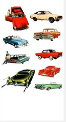 Vintage Classic Car Sticker Sheet 1950s Retro Automobile Aesthetic Vinyl Decals