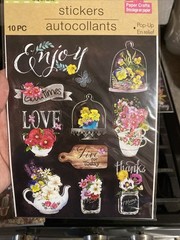 Crafters Square Flower Stickers Some Pop-up Assorted 6 Pkg. Lot
