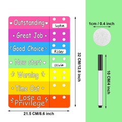 1 PCS Colorful Reward Incentive Behavior Chart Blank Movable Name Pieces 12×8″