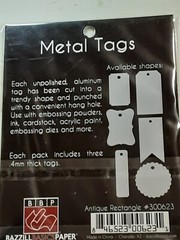 BBP Metal Tags die cut aluminum antique shapes 5 packs of 3 each paint embossNIP
