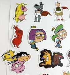 Set Of 23 90’s Animated Cartoon TV Show Stickers Assorted Sticker Decal Designs