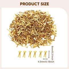 300x Brads for Paper Crafts Paper Fasteners Mini Multipurpose 4.5×8 mm Crafting