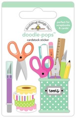 Doodlebug Doodle-pop 3D Stickers Tools of the Trade Washi Tape Scissors Pencils